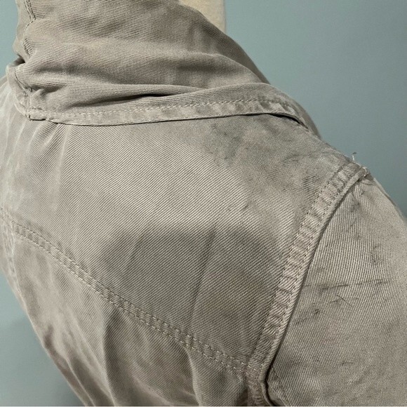 MAX JEANS Drape Front Drawstring Waist Tencel Long Utility Jacket Size Small - Picture 11 of 11